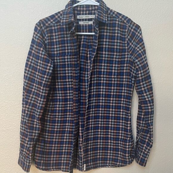 𝅺WOOLRICH Sz small S pemberton flannel shirt button down plaid - Picture 9 of 10